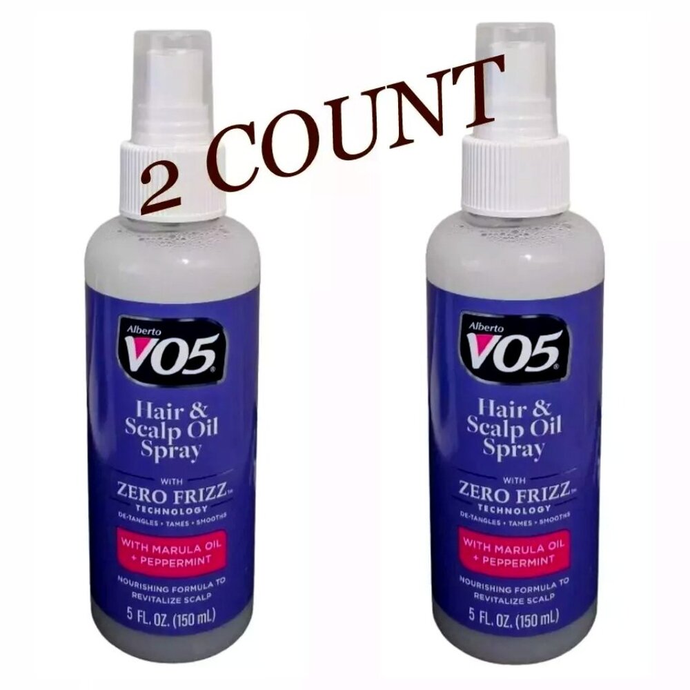 2 X Alberto V05 Hair & Scalp Oil Spray with Marula Oil + Peppermint 5 FL oz. NEW